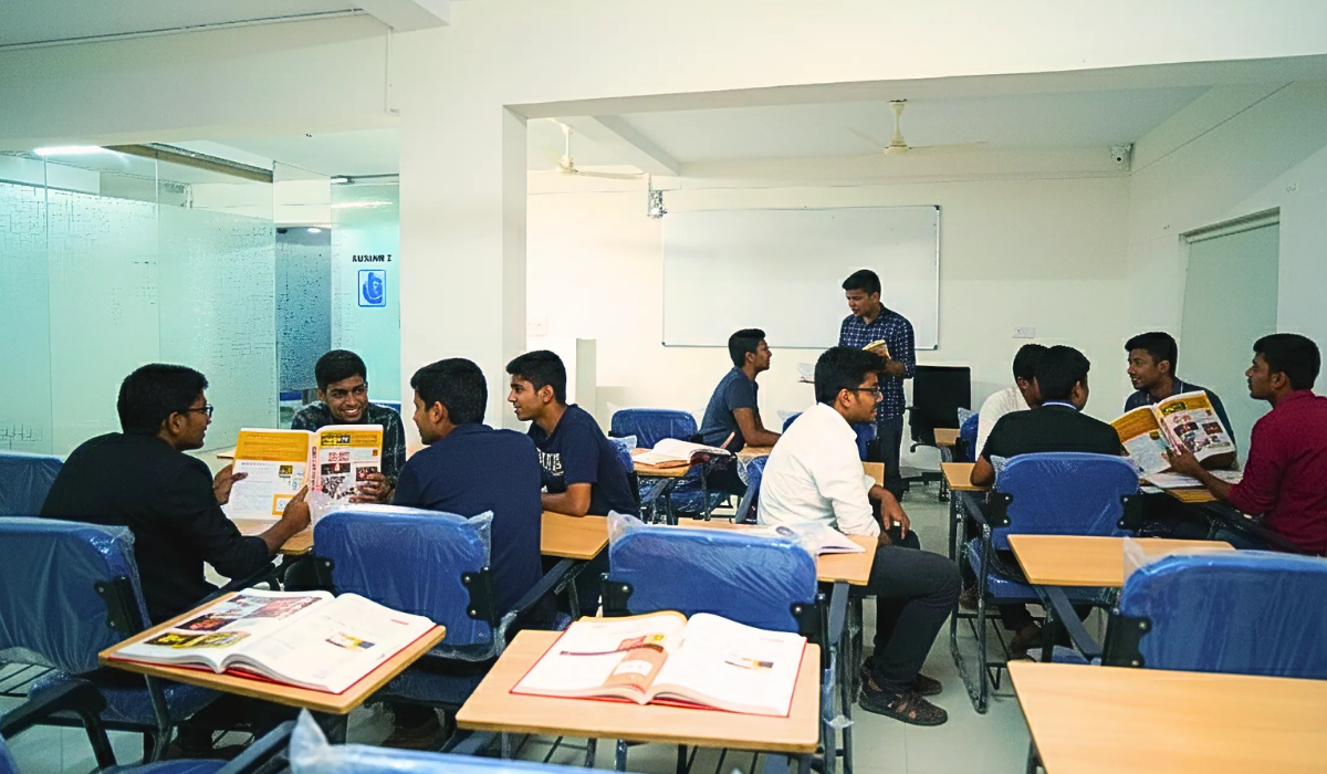 Modern classroom at Bansal Classes